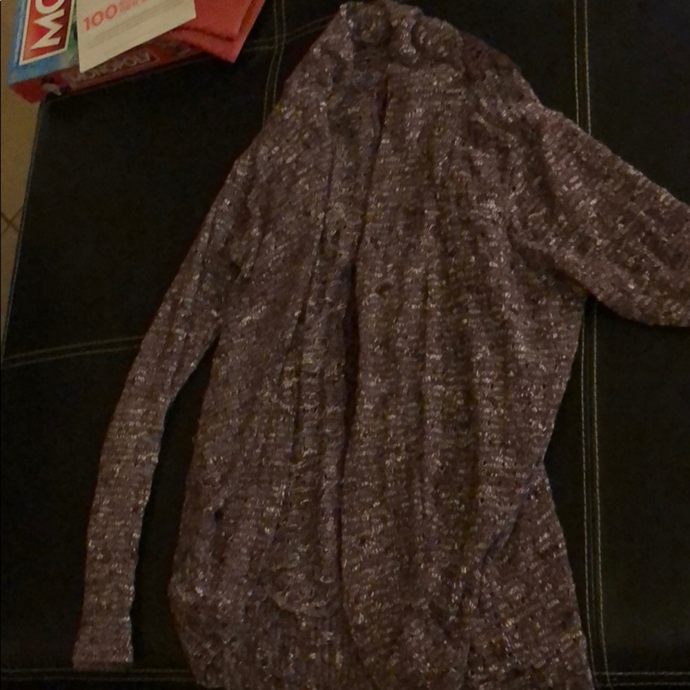 Burgundy sweater with lace on back